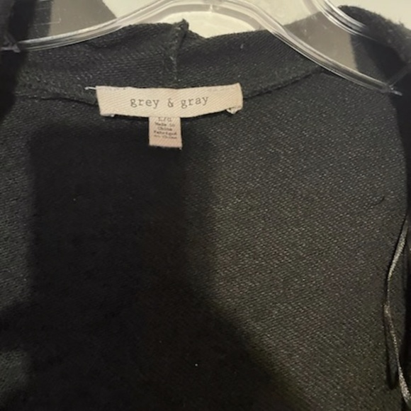 Grey & Gray Open Front Sweatshirt - Picture 3 of 5